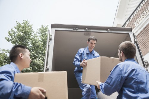 Professional packing supplies and boxes prepared for a home move in Cheam