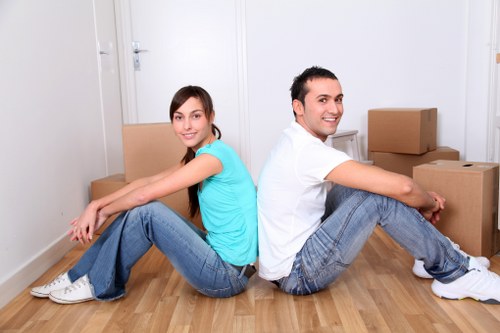 Packed moving boxes for local removals in Cheam