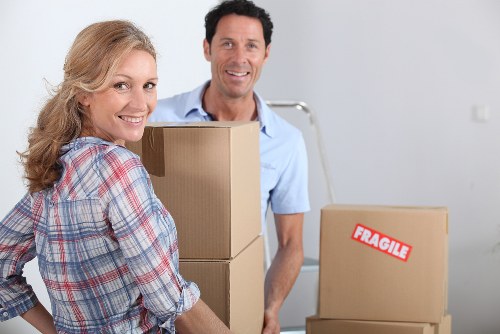 Organized storage space in Cheam with boxes and furniture